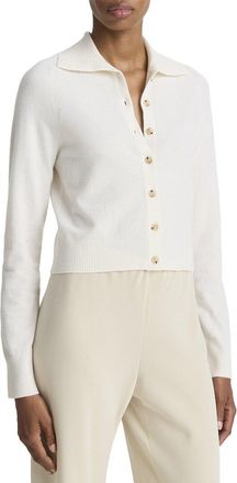Vince Button Up Wool & Cashmere-Blend Polo Cardigan