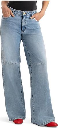 Kut from the Kloth Jodi High-Rise Straight Leg Side Inset Bottom Piece Womens Jeans Resolve : 00, Cotton/Denim/Polyester
