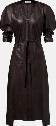 Victoria Beckham Leather midi dress