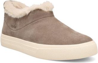 Taos Mini Chic Water Resistant Faux Fur Ankle Bootie in Dark Taupe Suede at Nordstrom, Size 10