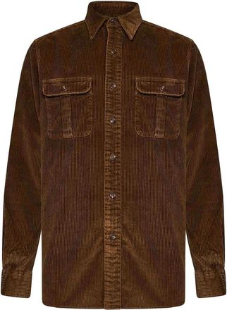 Polo Ralph Lauren Brown Cotton Corduroy Long-Sleeved Shirt