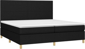 vidaXL Vidaxl - Cama Box Spring Colch&oacute;n Y Luces Led Tela Negro 200x200 Cm