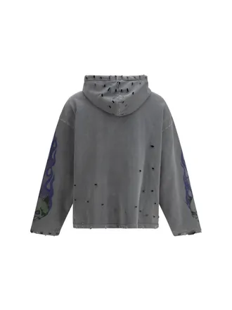 GCDS Graphic-Print Distressed Sweatshirt - Gray