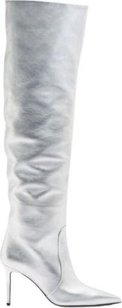 Scarosso Carra Boots - Dames - Laarzen met Hak - Grijs - 37 1/2 EU - Leer - Schoenen
