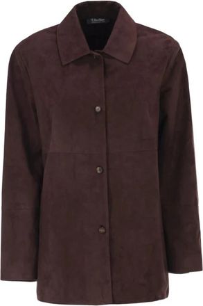 Max Mara Suede Jacket - Dames - Leren en Su&egrave;de Jassen - Rood - XS - Leer - Jassen