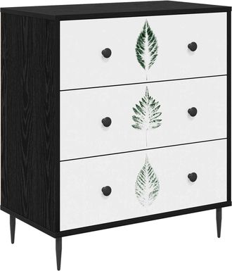 vidaXL Cajonera Hanau Estampado De Hojas Verdes 66 X 36,5 X 76 Cm Vidaxl