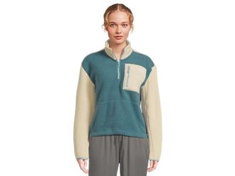 The North Face Yumiori 1/4 Zip Womens Coat Space/Gravel/Blue Eclipse : XS, Fleece/Polyester