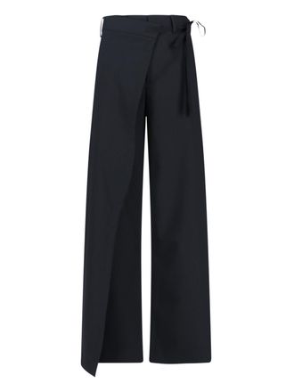 Maison Margiela Tailored Black Trousers with Front Tie Detail