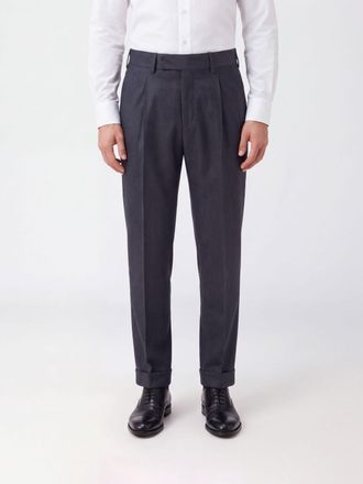 Pantaloni Torino Slim Fit Wool Tailored Trousers with Off-Centre Closure