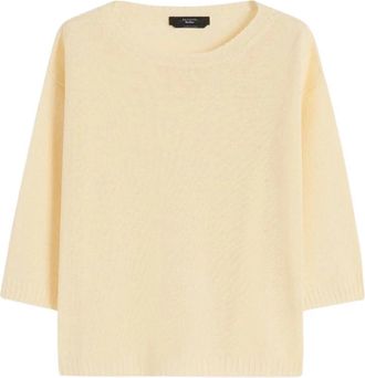 Max Mara Ronde hals gebreid - Dames - Ronde hals truien - Geel - M - Truien & Vesten