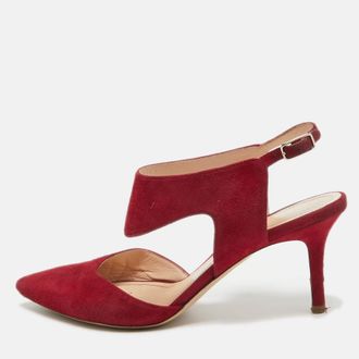 Nicholas Kirkwood Dark Red Suede Leda Pumps