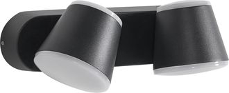 Beliani L&aacute;mpara Led Para Pared De Exterior De Metal Aluminio Estilo Moderno Negro Tenorio