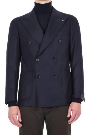 Tagliatore Pino Lerario 110S Wool Woven Double-Breasted Jacket