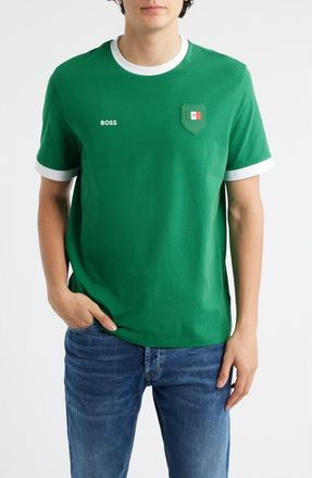 BOSS Lux Stretch Cotton Graphic T-Shirt in Mexico/green at Nordstrom, Size Xx-Large