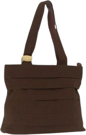 Ferragamo Pre-owned Canvas Handtas - Dames - Vintage Schoudertas - Bruin - ONE Size - Vintage