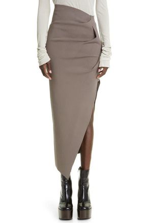 Rick Owens Gathered Asymmetric Maxi Skirt in Dust at Nordstrom, Size Large