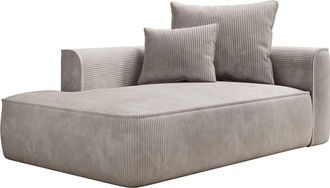 Vente-Unique Chaise longue derecha de pana color beige PINETA