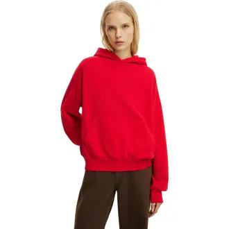 Cotton On Womens Boxy Fleece Hoodie in Washed Red Petal at Nordstrom, Size X-Large