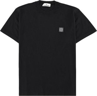 Stone Island Logo Patch Short-Sleeve Cotton T-Shirt