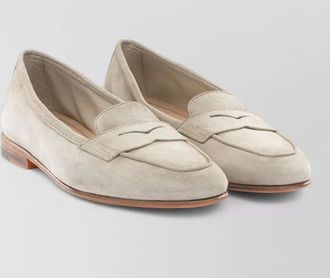 Santoni suede leather loafers