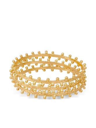 Sylvia Toledano beaded bangle bracelet - women - Gold Plated Brass - One Size