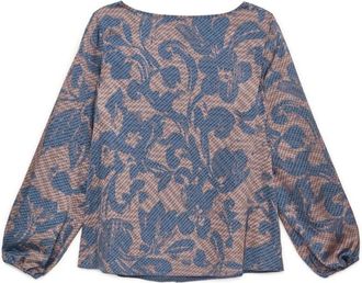 Maliparmi Sweet Foliage Shirt - Dames - Blouses - Blauw - L - Polyester - Overhemden
