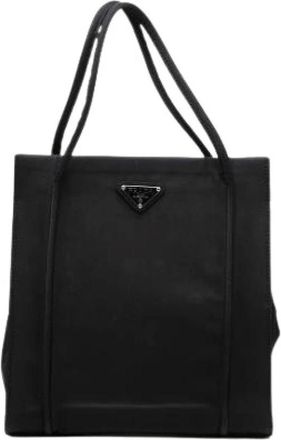 Prada Pre-owned Tote Bags, female, Black, Size: ONE SIZE Pre-owned Nylon Tote Bag