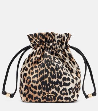 Ganni Bou leopard-print pouch
