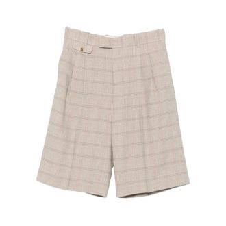Dr&ocirc;le de Monsieur Long Shorts, male, Beige, Size: XL Short Long &agrave; Carreaux