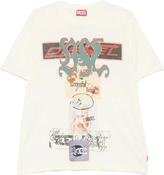 Diesel T-shirts en Poloshirts - Heren - T-shirts - Wit - XL - Katoen - Tops