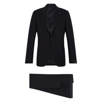 Tagliatore Single Breasted Suits, male, Black, Size: L Tuxedo Suit