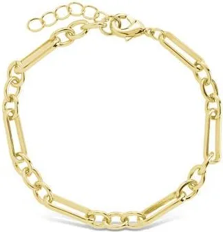 Sterling Forever Bexley Mixed Link Chain Bracelet in Gold at Nordstrom Rack