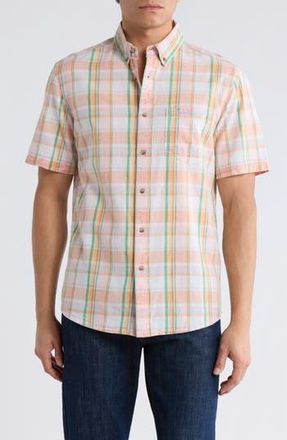 Vintage 1946 Madras Short Sleeve Button-Down Shirt in Pink at Nordstrom Rack, Size Xx-Large