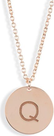 Meshmerise Initial Disc Pendant Necklace in Rose-Q at Nordstrom Rack