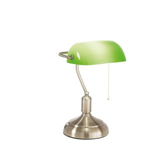 Luce-Ambiente-Design Marshall Table Lamp in Bronze Metal with Green Glass Diffuser
