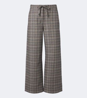 Max Mara Checked virgin wool wide-leg pants