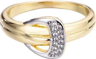 Adornia Adornia 14K Plated Cz Buckle Ring
