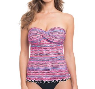 Gottex Shirred Bandeau Tankini Top In Rio