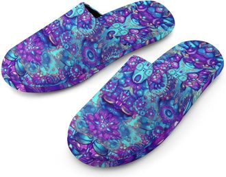 Generic Psychedelic Mandala Hypnosis Mens House Slippers Slip Indoor Slipper On Shoes Warm Outdoor