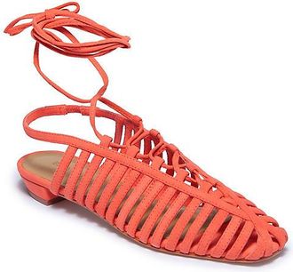 Bernardo Geneva Lace-Up Woven Flats