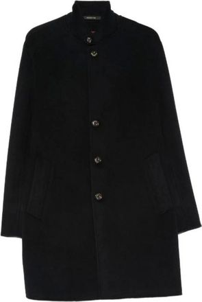 Montecore Jassen, Heren, Blauw, XL, Wol, Wool Blend Stand Collar Overcoat