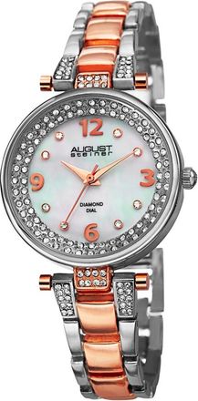 August Steiner Quartz Diamond White Dial Ladies Watch AS8137TTR
