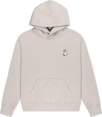 Dalix Heartly Ghost Relaxed Midweight Fleece Pullover Hoodie in Bone at Nordstrom, Size Xx-Large