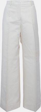 Sportmax Cream Gabardine Wide Leg Pants