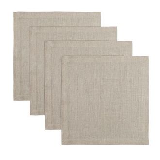 Solino Home Linen Square Placemats Set of 4, 14 x 14 Inch for Dining Table, Holiday and Everyday Table Decor - Fete in Natural at Nordstrom, Size
