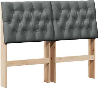 vidaXL Upholstered Headboard Dark Grey 120 cm Solid Pine Wood vidaXL