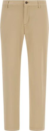 Boggi Milano Broeken, Heren, Beige, W36, Katoen, Stretch Gabardine Katoenen Broek