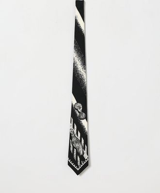 Versace All-Over Contrast Greca Pattern Silk Tie