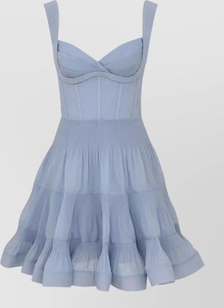 Zimmermann sweetheart neckline tiered skirt sleeveless dress