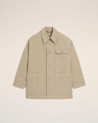 Ami Beige Cotton Worker Jacket Beige - XXS - Unisex